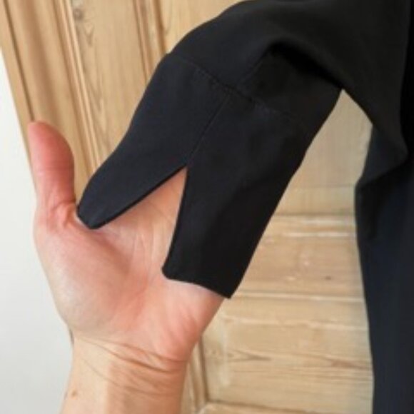 Maison Martin Margiela Silk Crepe Dolman Sleeve/Boat Neck Dress w/ Satin Stripe - Picture 5 of 12